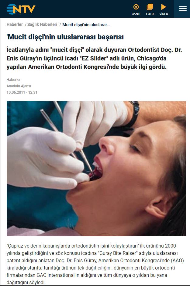 'Mucit dişçi'nin uluslararası başarısı